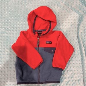 Patagonia toddler boy fleece hoodie 12-18 months